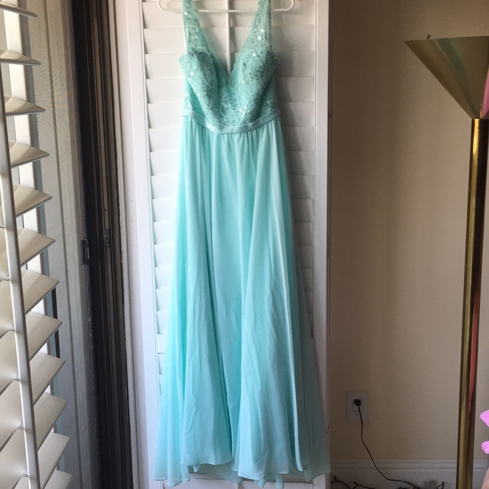Mint Long bridesmaid dress